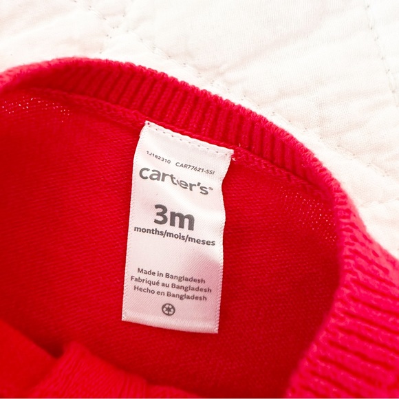CARTER’S Ruffle Cardigan Sweater Red 3 Months - Picture 2 of 3